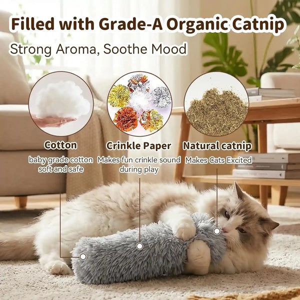 Cat Toys 3 Pack Catnip Pillows, Soft and Durable Crinkle Sound, Solid | with Catnip Inside, Interactive Cat Toy for Indoor Cats, Promotes Kitty Exercise3