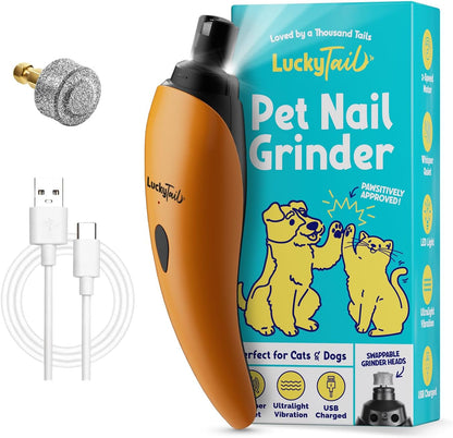 Luckytail Pet Nail Grinder for Dogs and Cats - Super Quiet and Low Vibration Electric Dog Nail Grinder with 2 LED Lights - USB Rechargeable and Cordless - 2 Speeds - Small to Large Pets10