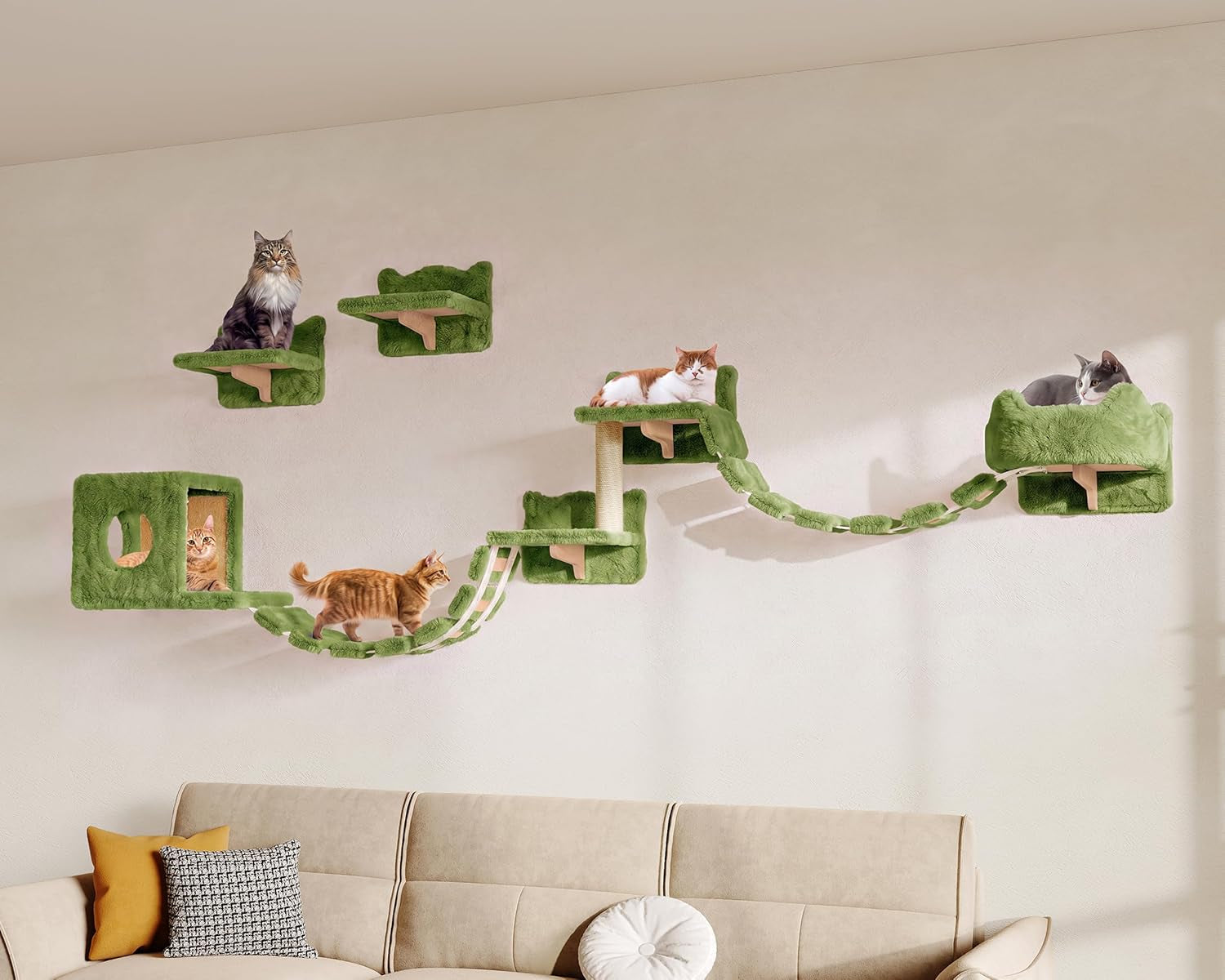 9-in-1-cat-wall-shelves-cat-wall-furniture-set-with-bridge-beige-wall-mounted-cats-shelf-for-space-saving-multi-level-cat-climbing-systems-for-16-inch-drywall-with-scratching-posts-condos