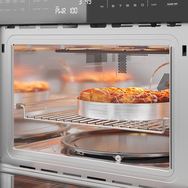 24 Inch Built-In Oven and Microwave Combination with Broil and Convection Heating, Soft Close Door, 1000 Watt Power with NEMA 5-20P Plug, Stainless Steel Finish, Touch Control LCD Display9