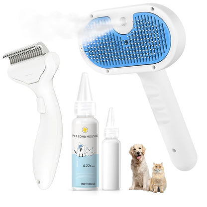 Pet Steam Brush for Dogs & Cats, 3-In-1 Shedding Grooming Tool | Self Cleaning Spray Comb with Mist, Dog Brush for Shedding, Cat Brush for Hair Removal, Long Haired Pets, Waterless Shampoo12