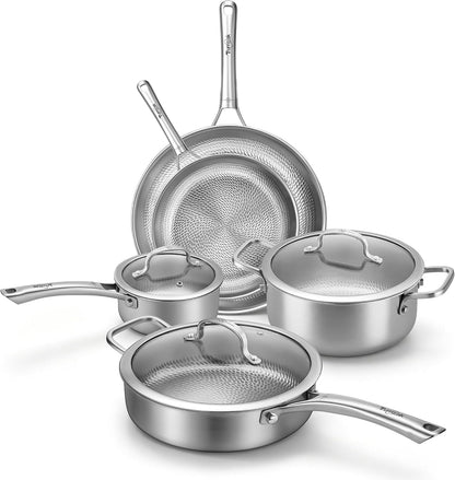 Titanium Cookware Set, 8-Piece Pots and Pans Set, Non-Stick with Lid, Pfas/Pfoa/Ptfe-Free, Dishwasher & Oven Safe, Compatible with Gas & Induction Cooktops1