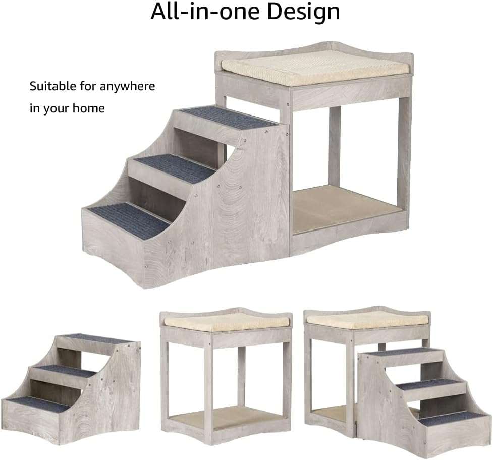 unipaws-pet-bunk-bed-with-removable-step-for-dog-and-cat-window-perch-seat-multi-level-bed-with-cushion-and-cat-scratch-pad-indoor-use-grey