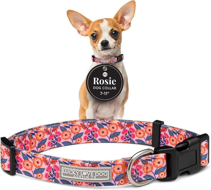 Lucky Love Dog - Easy Click Buckle Dog Collar with Leash Set Combo, Durable & Comfortable for Male & Female Dogs, Pet Collar for Medium Dogs, Secure Fit - Blackbird Combo, Medium32