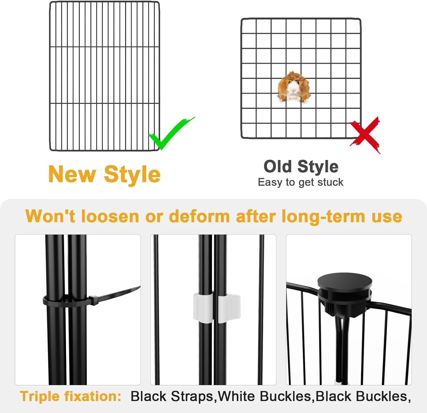 tresbro-guinea-pig-cage-with-top-cover-12-panels-triple-fixing-measures-small-animal-playpen-with-waterproof-pvc-liner-one-motion-hooks-48-x-24-x-16-c-c-grids-cage-for-bunny-hedgehog-hamster