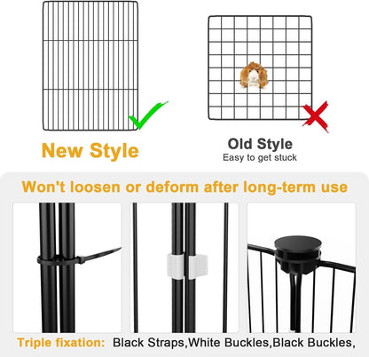 Tresbro Guinea Pig Cage with Top Cover & 12 Panels, Triple Fixing Measures Small Animal Playpen with Waterproof PVC Liner & One-Motion Hooks, 48 X 24 X 16 C&C Grids Cage for Bunny, Hedgehog, Hamster4