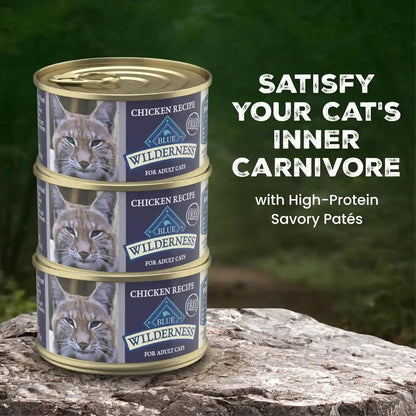 Blue Buffalo Wilderness Adult Cat 7+ Grain Free Chicken Paté Wet Cat Food, Supports Energy for an Active Life, Made with Natural Ingredients, 5.5-Oz. Cans (24 Count)4