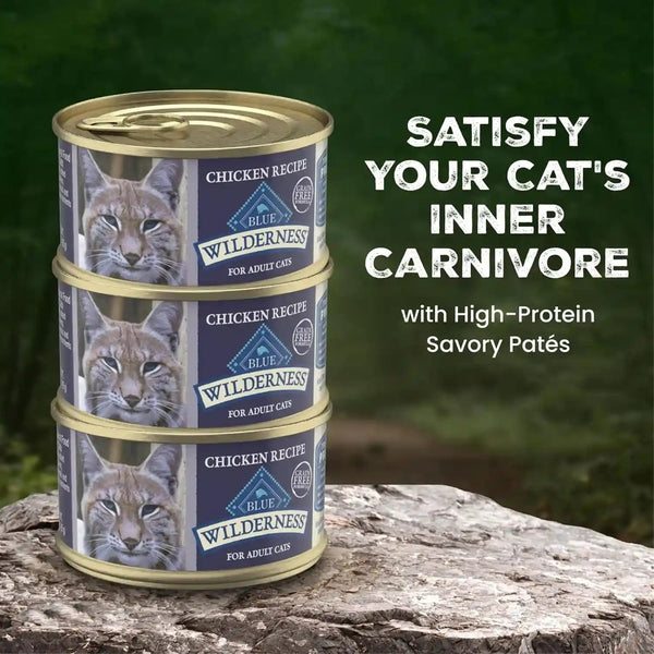 Blue Buffalo Wilderness Adult Cat 7+ Grain Free Chicken Paté Wet Cat Food, Supports Energy for an Active Life, Made with Natural Ingredients, 5.5-Oz. Cans (24 Count)4