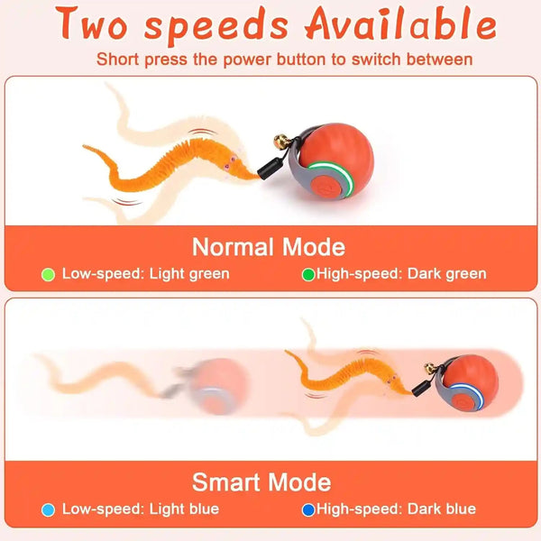 BABORUI 2Pack Interactive Cat Toy Ball - Automatic Interactive Cat Toys for Indoor Cats with 3 Tails, 2 Speeds Rechargeable Enrichment for Small/Medium/Large to Keep Them Busy4
