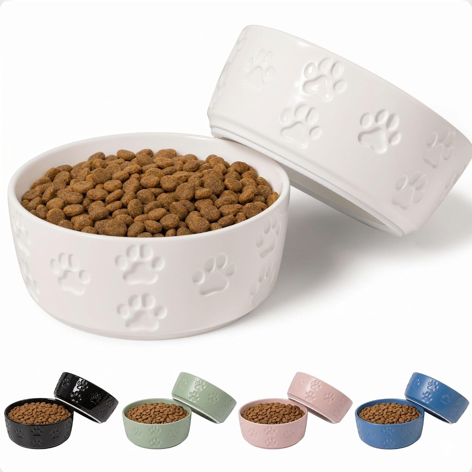 ceramic-dog-bowl-set-of-2-with-anti-skid-base-5-5w-x-2h-2-cup-capacity-thick-ceramic-dishwasher-safe-anti-skid-rubber-base-2-cups-per-bowl-ceramic-food-and-water-bowls-set-of-2-for-small-dogs