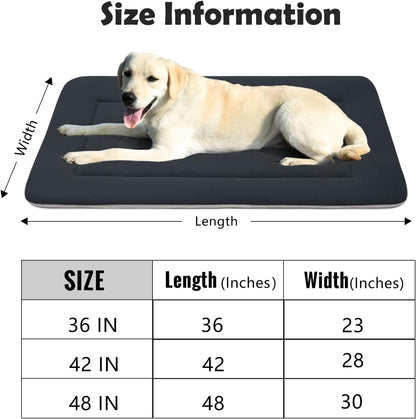 Large Dog Bed Soft Dog Crate Pad Mat, 42 in Non-Slip Bottom Washable Dog Sleeping Mattress Pet Beds Cat Bed Kennel Pad, Dark Blue Gray7