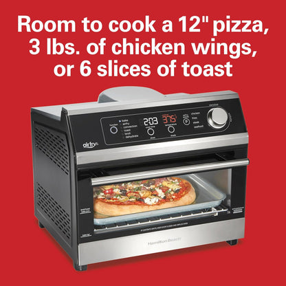 Digital Air Fryer Toaster Oven Combo, 10 Ways to Cook, 4 Preset Functions, Stay on & 1800 Watts, LED Capacitive-Touch Controls, 2 Rack Positions, Fits 12” Pizza, Black & Stainless Steel5