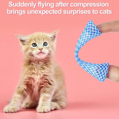 Leitee 60 Pcs Cat Spring Toys Kitten Tubes Indoor Interactive Chinese Finger Trap Cat Toys Plastic Coil for Pet Hunt Scratch(Random Colors)5