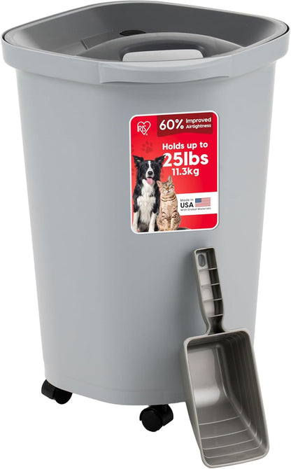 IRIS USA Dog Food Storage Container, Airtight, 30 Lb Capacity, Wheels | Airtight Seal Keeps Kibble, Bird Seed, and Pet Food Fresh While Wheels Provide Easy Mobility around the Home.17