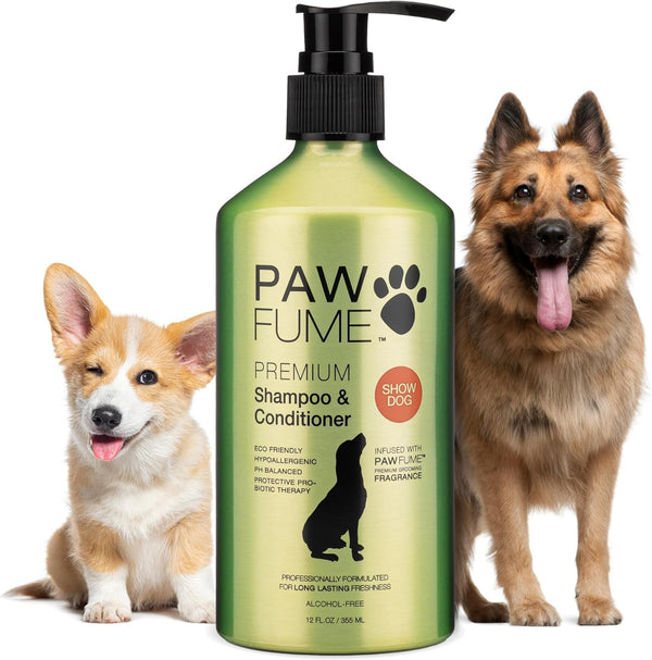 PAWFUME Deshedding Dog Shampoo and Conditioner, Show Dog, 1-Pack – Nourish & Detangle for Silky Soft Coat – Probiotic, Deep-Cleaning, Ph-Balanced Formula – Salon-Quality Shampoo for Dogs1