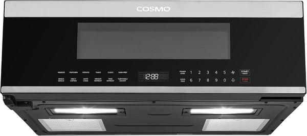 30 In. Stellar Coll 1.2 Cu Ft Slim over the Range Microwave Vent Fan, Black |  COS-3012ORLP1SS 1000W, Automatic Presets, Touch Controls, Sensor Cooking, LED Lighting, Defrost Functions1