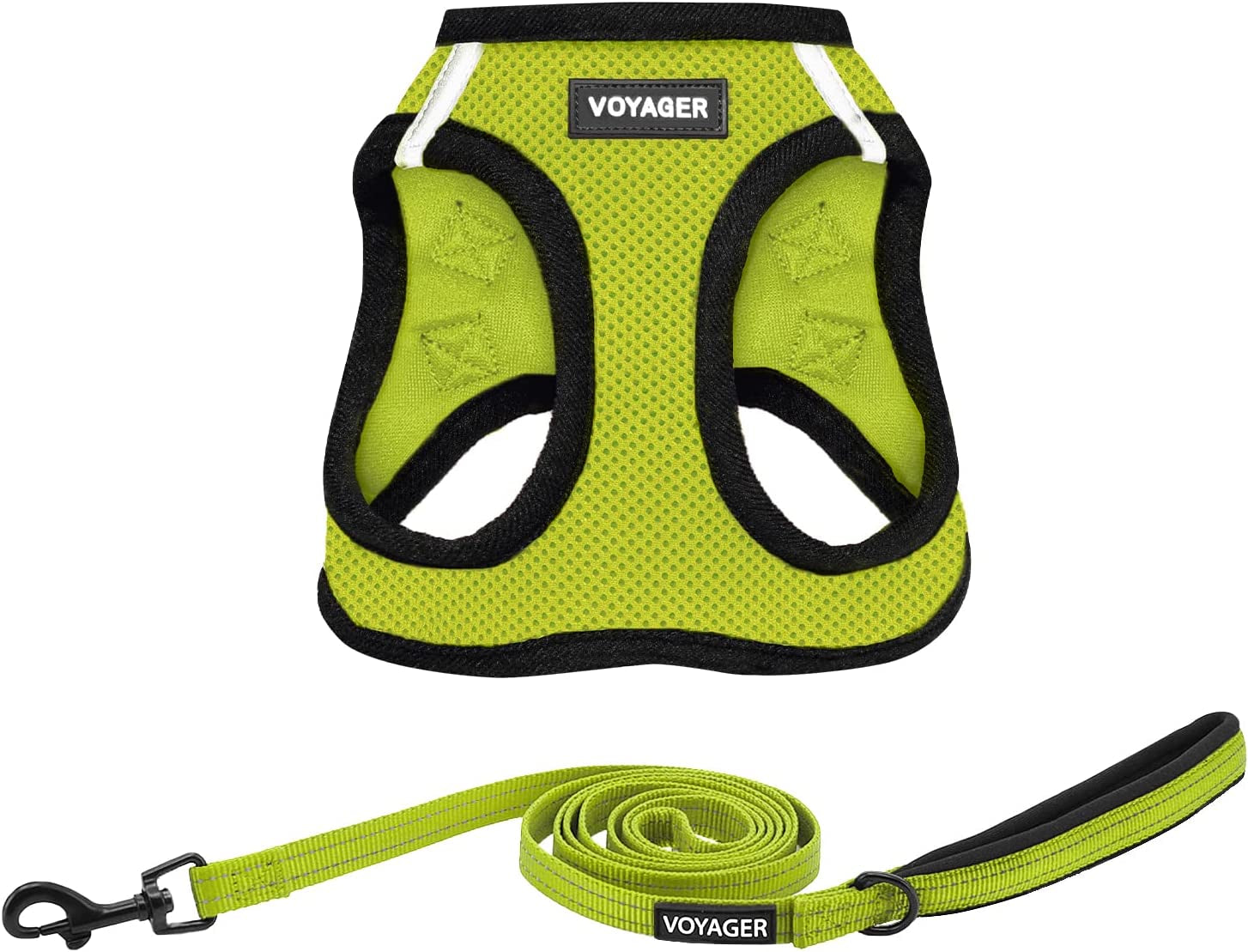 best-pet-supplies-voyager-step-in-air-all-weather-mesh-harness-and-reflective-dog-5ft-leash-combo-with-neoprene-handle-for-small-medium-and-large-breed-puppies-baby-blue-small