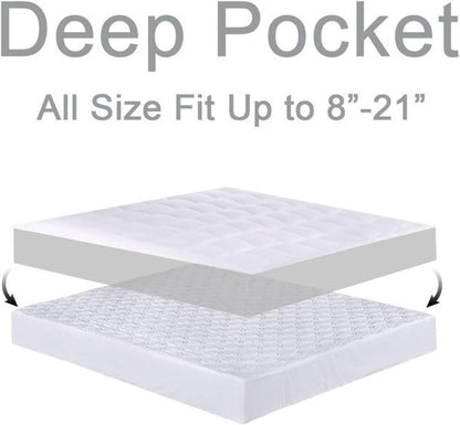 Queen Mattress Topper for Back Pain, Thick Mattress Pad Cover | Plush Pillow Top Mattress Topper, Breathable Soft Bed Topper with 8-21”Deep Elastic Pocket, Cooling for Hot Sleepers, White5