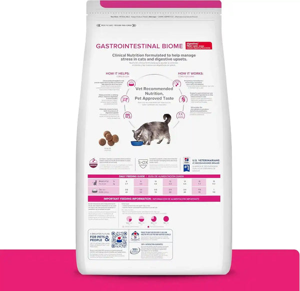 HILL'S PRESCRIPTION DIET GI Biome Stress Digestive/Fiber Care Dry Cat Food | #1 Veterinarian Recommended, Chicken Recipe, 8.5 Lb. Bag2