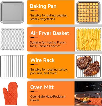 Air Fryer Toaster Oven Combo – 11-In-1 Countertop Convection Steam Oven with Air Fryer, Steam, Dual Cook, Bake, Roast, Dehydrate, 90–430°F, Self-Cleaning, 16Qt Capacity7