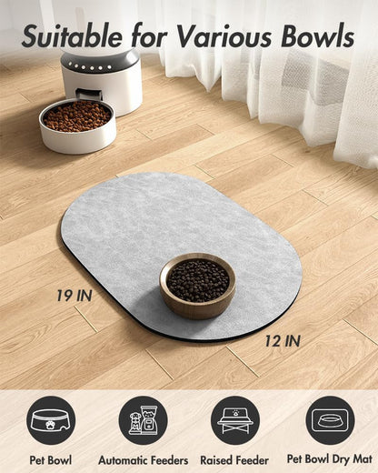Absorbent Dog Food Mat-Cat Dog Mat for Food and Water Bowl, Quick Dry Pet Food Mat, No Stains Dog Feeding Mat, Dog Accessories Pet Supplies Mat-Dog Water Bowl Mat for Messy Drinkers7