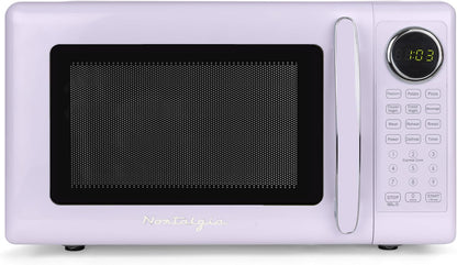 Modern Retro Compact Countertop Microwave Oven - 0.7 Cu. Ft. - 700-Watts with LED Digital Display - Child Lock - Easy Clean Interior - Lavender1