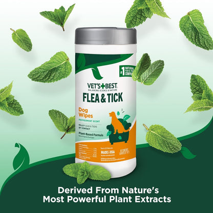 Vet'S Best Flea & Tick Wipes for Dogs, Plant-Based, Pest Control, 50 Count | Plant-Based Flea & Tick Wipes, Essential Oils, Helps Control Fleas & Ticks, for Dogs, Kennels & Home Use7