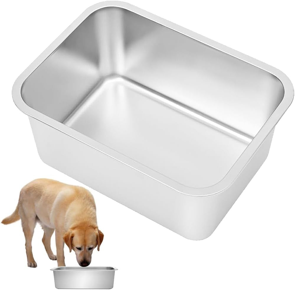 kichwit-1-8-gallons-large-dog-bowl-stainless-steel-pan-food-grade-dishwasher-safe