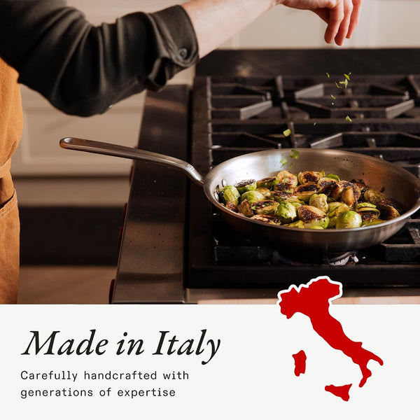 Made in Cookware - 5 Pc Stainless Steel Cookware Set - 5 Ply Clad - Includes Stainless Steel Frying Pan, Saucepan and Saucier with Lid - Professional Cookware - Crafted in Italy6