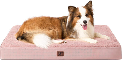 EHEYCIGA Orthopedic Dog Bed Large with Removable Washable Cover,Grey,41X27 | Egg Crate Foam Support,Durable Oxford Fabric,Non-Slip Bottom,Machine Washable,Soft Waterproof Plush Pet Bed Mat for Crate51