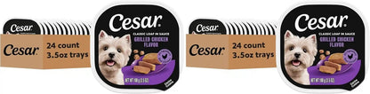 Cesar Classic Loaf in Sauce Wet Dog Food, Filet Mignon, 3.5 Oz, 24 Count | Made in USA, Real Beef #1 Ingredient, No Fillers/Added Sugar/Artificial Flavors, Use as Meal or Topper, Easy Peel Trays26