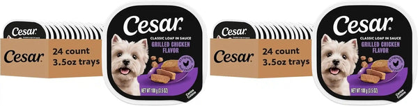 Cesar Classic Loaf in Sauce Wet Dog Food, Filet Mignon, 3.5 Oz, 24 Count | Made in USA, Real Beef #1 Ingredient, No Fillers/Added Sugar/Artificial Flavors, Use as Meal or Topper, Easy Peel Trays26