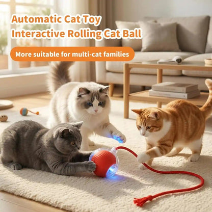 Cat Toys for Indoor Cats Smart Automatic Bal Moving Chase Dogs Toy, Red | Ball Rolling for Bored Kitten Pet, Upgraded Speedy Moving Chase Dogs Toy6