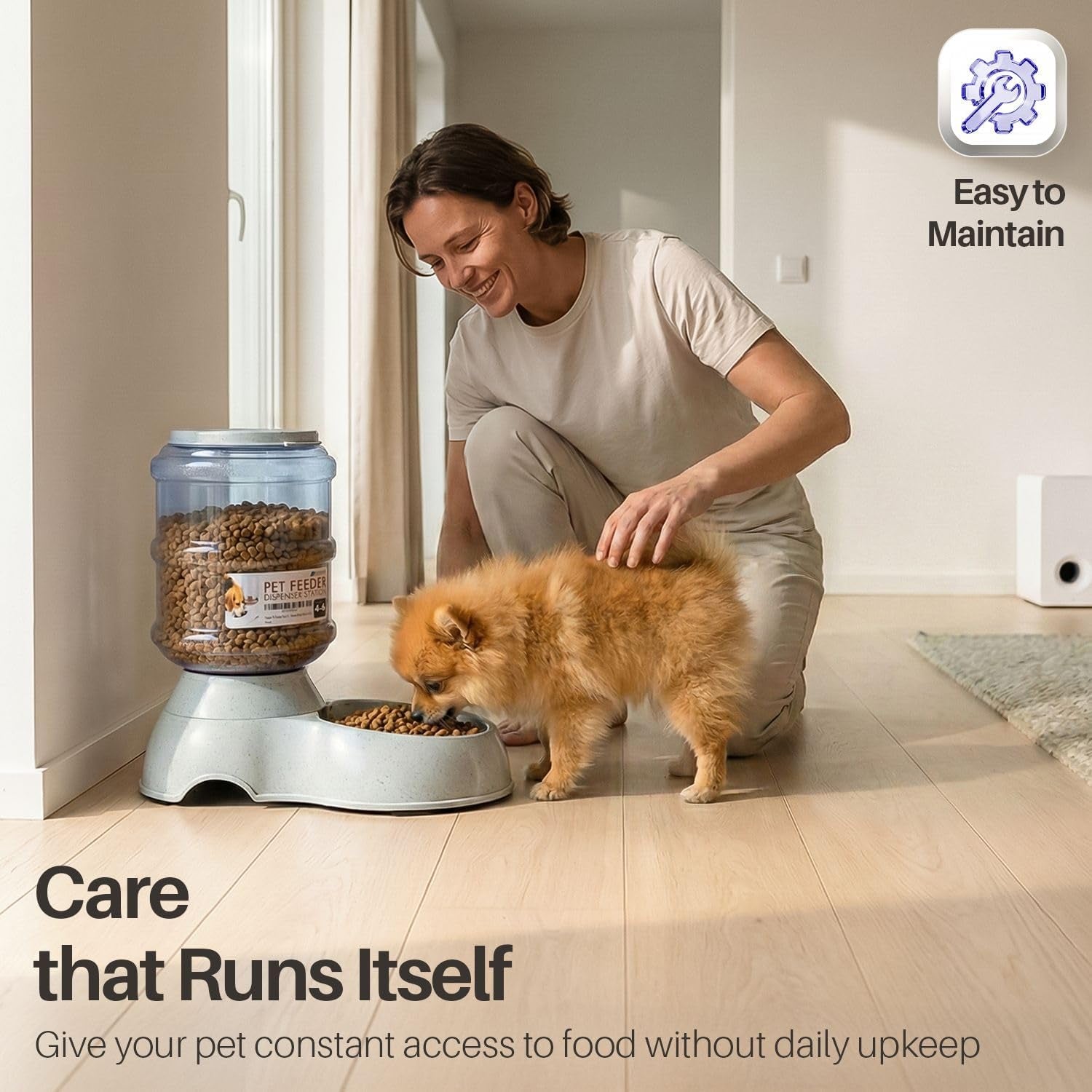 flexzion-gravity-pet-feeder-dog-and-cat-food-dispenser-1-gallon-capacity-self-replenishing-dry-food-station-with-non-skid-feet-and-a-carry-handle-holds-approximately-4-6-lb-of-kibble