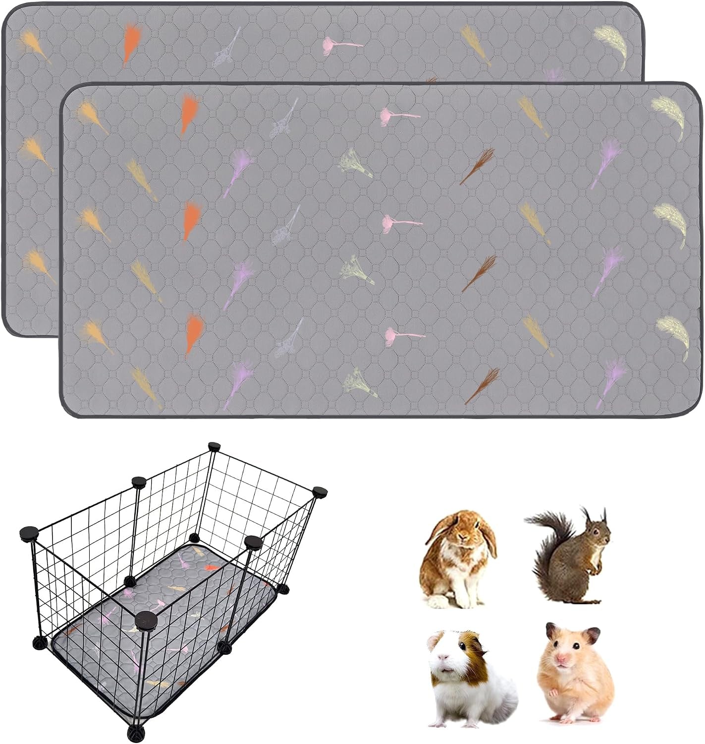 2pcs-guinea-pig-cage-liners-guinea-pig-fleece-cage-liners24x48-super-absorbent-washable-pee-pads-reusable-for-rabbit-hamster-chinchilla
