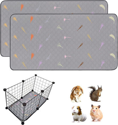 2Pcs Guinea Pig Cage Liners,Guinea Pig Fleece Cage Liners24''X48'' Super Absorbent Washable Pee Pads Reusable for Rabbit Hamster Chinchilla12