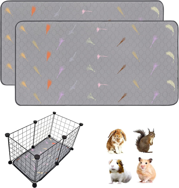 2Pcs Guinea Pig Cage Liners,Guinea Pig Fleece Cage Liners24''X48'' Super Absorbent Washable Pee Pads Reusable for Rabbit Hamster Chinchilla12