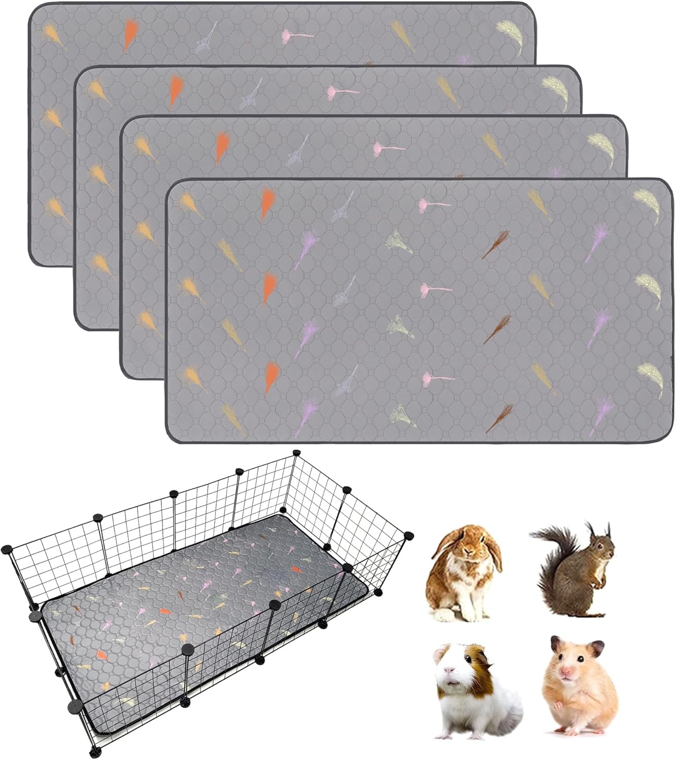2pcs-guinea-pig-cage-liners-guinea-pig-fleece-cage-liners24x48-super-absorbent-washable-pee-pads-reusable-for-rabbit-hamster-chinchilla