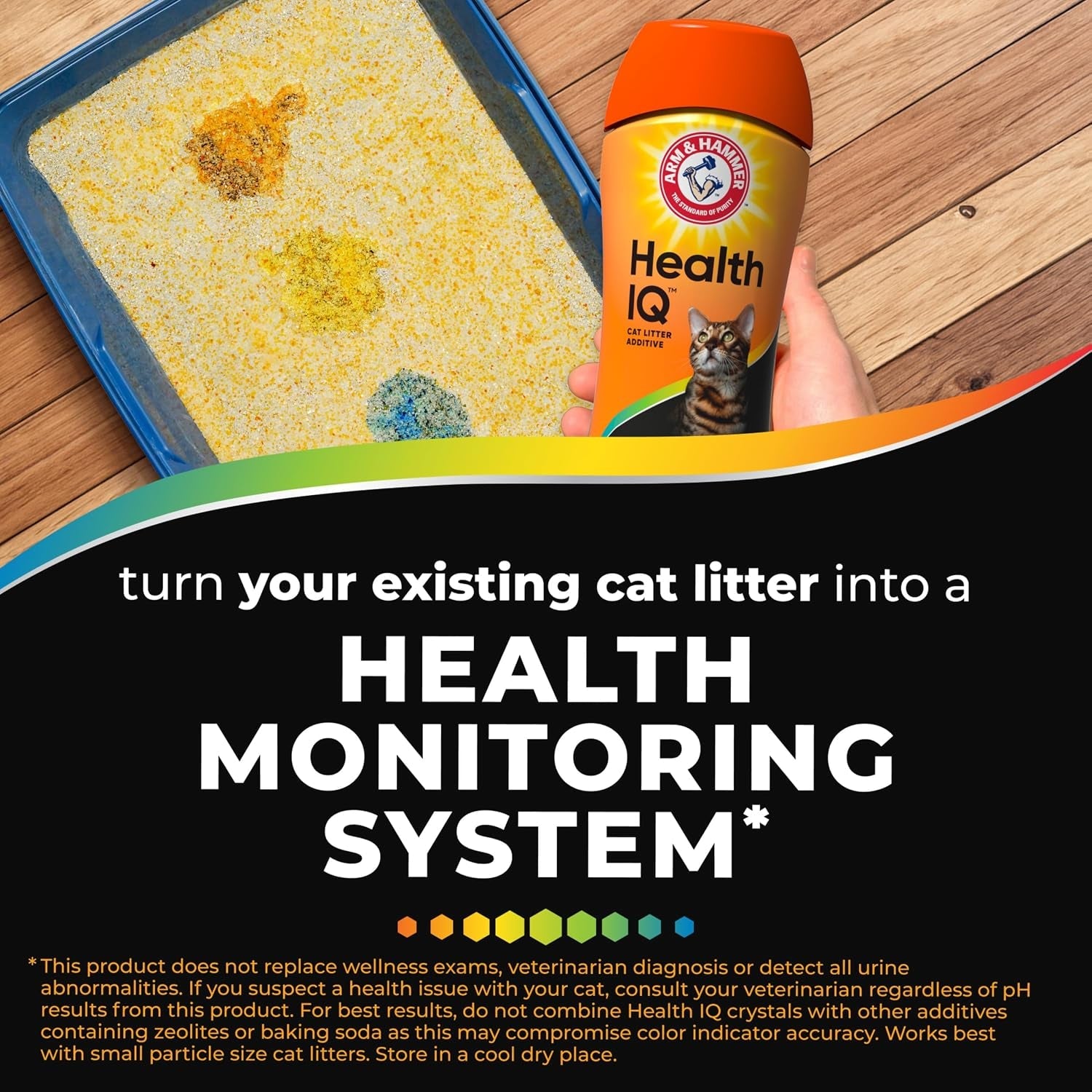 arm-hammer-health-iq-cat-litter-additive-10-oz-color-changing-health-indicators-urine-ph-monitoring-works-with-most-litter
