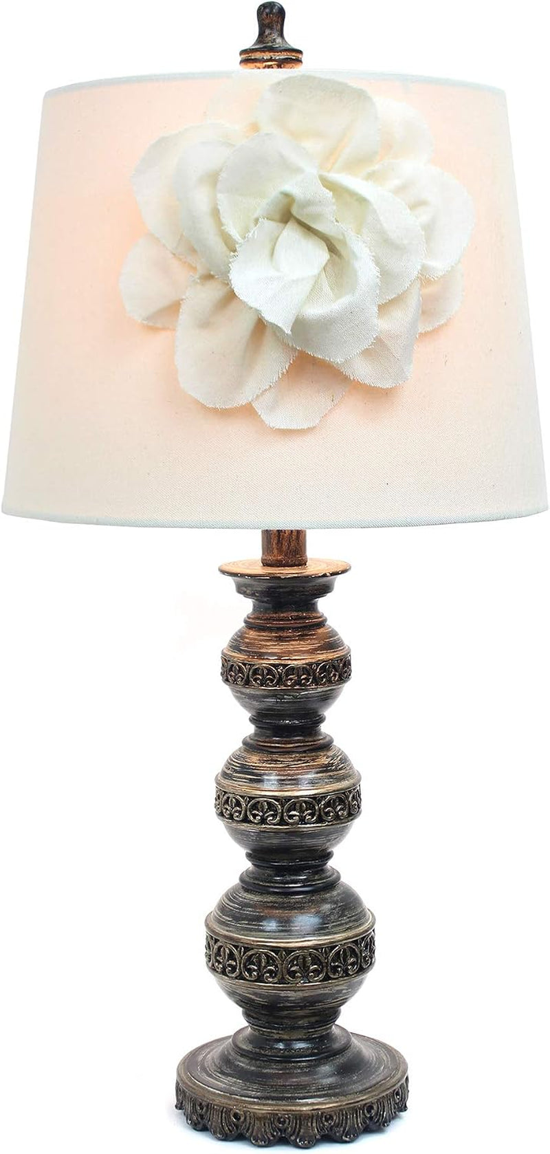lt3097-wht-stacked-ball-lamp-with-couture-linen-flower-shade-aged-bronze