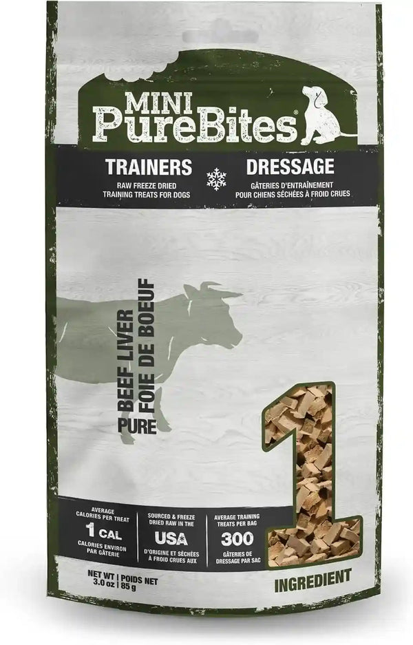 Purebites Mini Beef Liver Freeze Dried Dog Treats, 1 Ingredient, Made in USA, 3Oz1