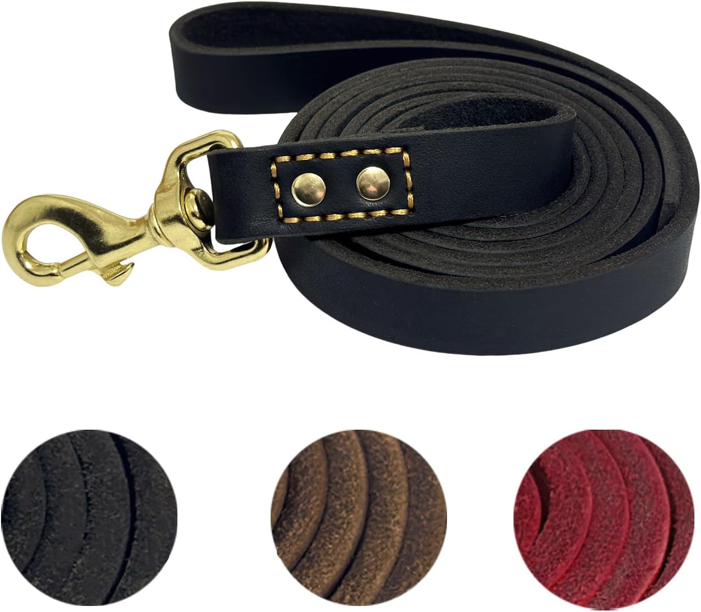 leather-dog-leash-6-ft-x-1-2-inch-heavy-duty-genuine-leather-dog-training-leash-soft-and-strong-leather-leash-for-small-and-medium-dogs-brown