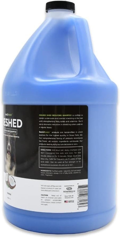Bark2Basics Deshedding Dog Shampoo for Shedding Control, 1 Gallon, 32:1 | Concentrate Makes 32 Gallons, Removes Undercoat, Reduces Shed, Gentle on Pets and Puppies, Sensitive Skin, USA Made2
