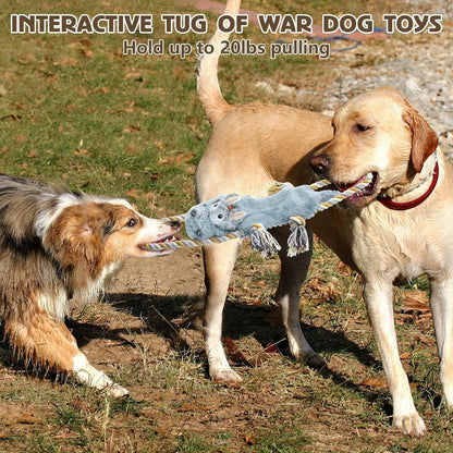 3 Pack No Stuffing Squeaky Dog Toys, Tug of War Dog Toy with Rope | Interactive, Squeaker & Crinkle Paper, Durable for Teeth Cleaning, Anxiety Relief, Dog Gifts for Small, Medium Dog6