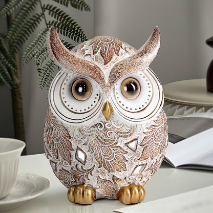 Owl Statue and Figurine for Home Decor Accents Adorable Owl for Shelf Bookshelf Bedroom Living Room Office Table Desk Modern Decorations Animal Sculpture for Birds Lovers5
