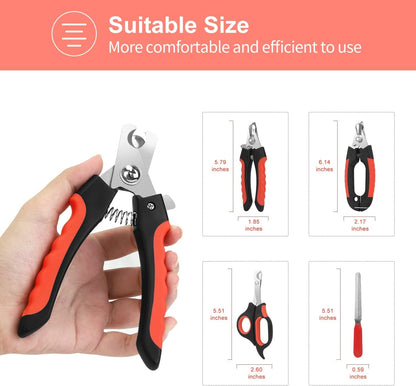Dog Nail Clippers Trimmer Set, Quick Safety Guard to Avoid Over-Cutting, Stainless Steel Razor Sharp Blades, Sturdy Non-Slip Handles, Storage Case and Nail File, Professional Pet Grooming4