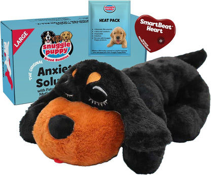 Snuggle Puppy Original Heartbeat Puppy Toy with Real-Feel Pulse & Heat Pack, Calming Sleep Aid for Puppy Anxiety, Crate Training, First Nights & New Puppy Transition - Biscuit10