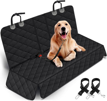 Yuntec Dog Car Seat Cover, Back Seat Cover for Dogs Pet Car Seat Protector | Waterproof Rear Seat Cover Durable Car Seat Cover, Fits Middle Armrest for Most Cars Suvs Trucks (53” Width)- Black1
