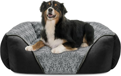 INVENHO Rectangle Washable Orthopedic Dog Bed for Small, Medium and Large Dogs, Soft Calming, Sleeping Puppy Bed Durable Pet Cuddler with Anti-Slip Bottom, S (20"X19"X6")23