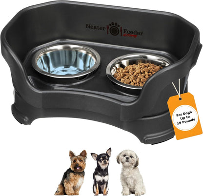 Neater Pet Brands Neater Feeder Deluxe Mess Proof Dog Bowls Elevated for Large Dogs over 40 Lbs, Made in USA, No Spill Raised Dog Food Bowl Stand Feeding Station, Food and Water Bowl Set, Black25